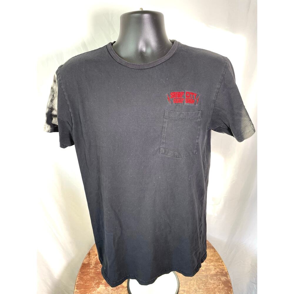 Surf City Surf Shop Black Pocket Tee Size L